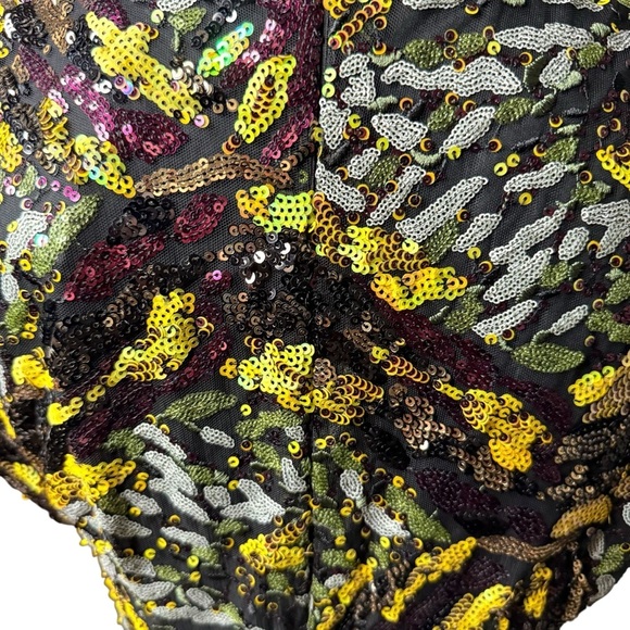 Zara | Multicolor Sequins Dress with Velvet Trim | 9620 / 026 | Sz M - Picture 8 of 13